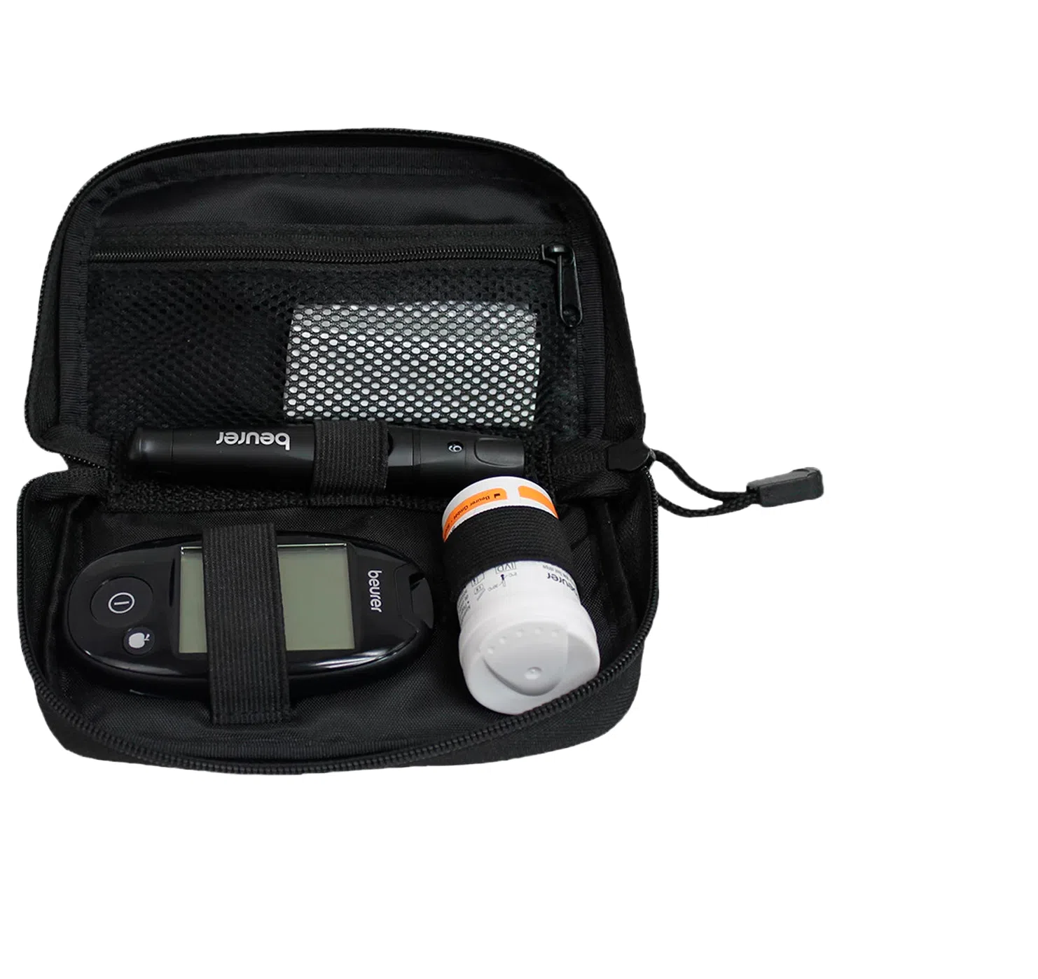 Kit medidor de glucemia con estuche y tiras reactivas, Beurer